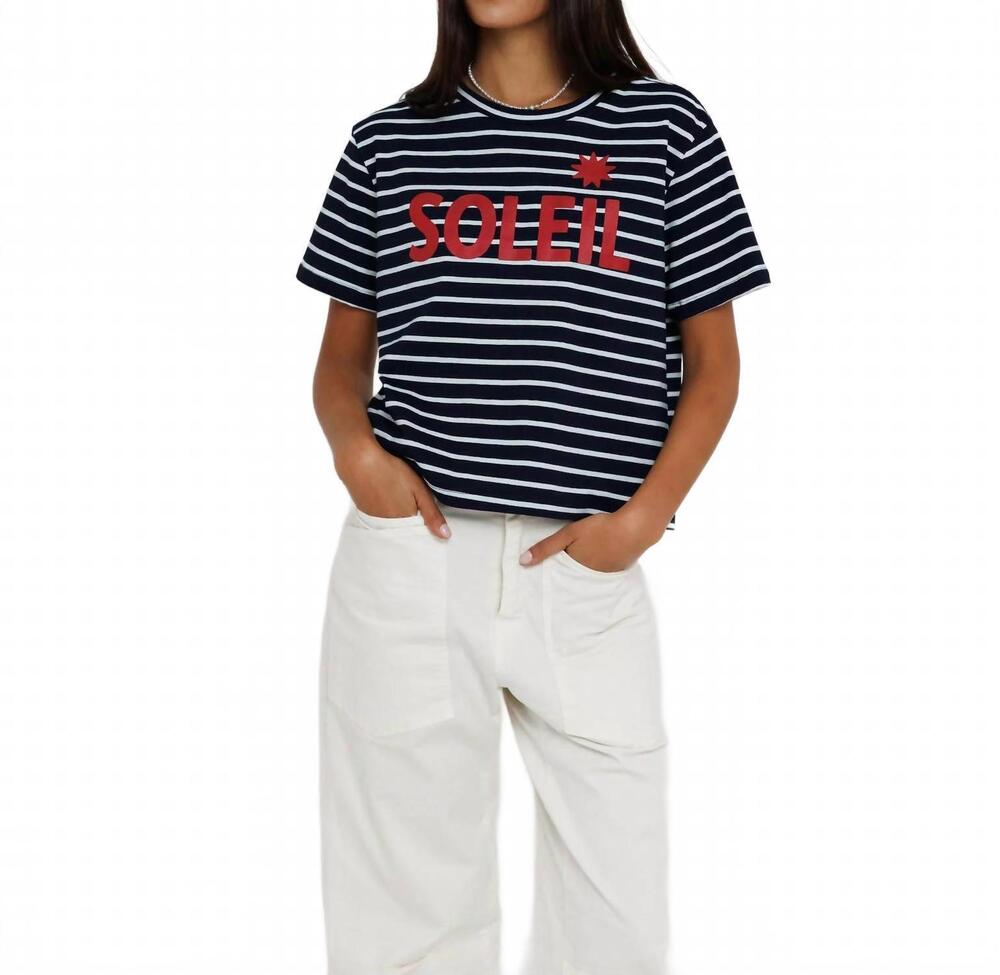 NEW SUNNY SOMEWHERE soleil tee in navy stripe